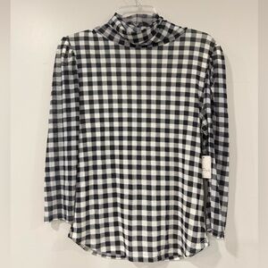 Free People Black and White Tutle Neck Top Size Large